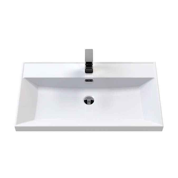 Milan Fluted 800mm Matt White 2-Door Floor Standing Vanity Unit