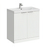 Milan Fluted 800mm Matt White 2-Door Floor Standing Vanity Unit