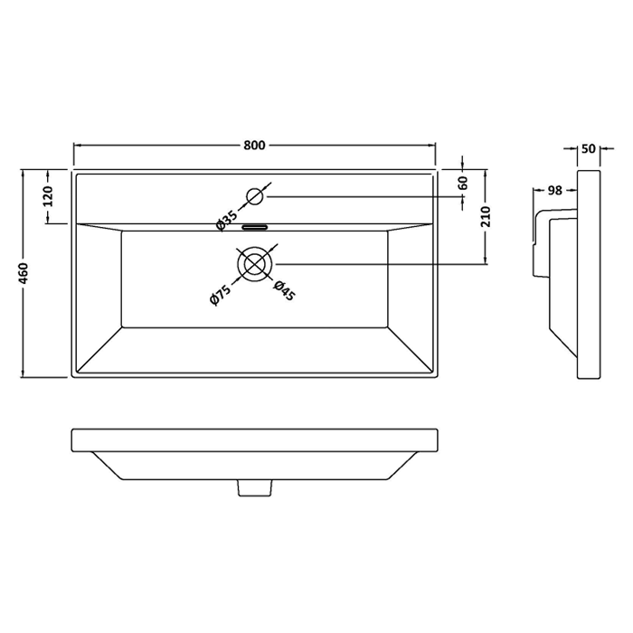 Milan Fluted 800mm Satin Green 2-Drawer Wall Hung Vanity Unit with Matt Black Handles