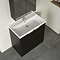Milan Fluted 800mm Soft Black 2-Door Floor Standing Vanity Unit