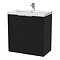 Milan Fluted 800mm Soft Black 2-Door Floor Standing Vanity Unit