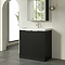 Milan Fluted 800mm Soft Black 2-Door Floor Standing Vanity Unit