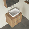 Milan Fluted Autumn Oak 600mm Wall Hung 2-Drawer Countertop Vanity Unit