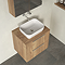 Milan Fluted Autumn Oak 600mm Wall Hung 2-Drawer Countertop Vanity Unit