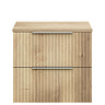 Milan Fluted Autumn Oak 600mm Wall Hung 2-Drawer Countertop Vanity Unit