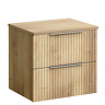 Milan Fluted Autumn Oak 600mm Wall Hung 2-Drawer Countertop Vanity Unit
