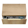 Milan Fluted Autumn Oak 800mm Wall Hung 1-Drawer Countertop Vanity Unit with Brushed Brass Handle
