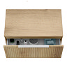 Milan Fluted Autumn Oak 800mm Wall Hung 1-Drawer Countertop Vanity Unit with Chrome Handle