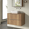 Milan Fluted Autumn Oak 800mm Wall Hung 2-Drawer Countertop Vanity Unit