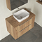 Milan Fluted Autumn Oak 800mm Wall Hung 2-Drawer Countertop Vanity Unit