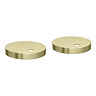 Milan Fluted Autumn Oak & Brushed Brass Bathroom Suite with Bath Panels - Floor Standing Vanity