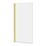 Milan Fluted Autumn Oak & Brushed Brass Bathroom Suite with Bath Panels - Floor Standing Vanity