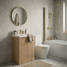 Milan Fluted Autumn Oak & Brushed Brass Complete Bathroom Suite