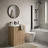 Milan Fluted Autumn Oak & Matt Black Complete Bathroom Suite