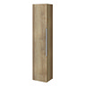 Milan Fluted Autumn Oak Wall Hung Tall Storage Unit