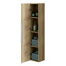 Milan Fluted Autumn Oak Wall Hung Tall Storage Unit