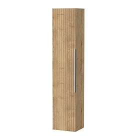 Milan Fluted Autumn Oak Wall Hung Tall Storage Unit