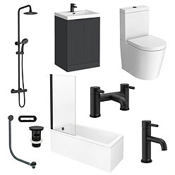 Milan Fluted Black Complete Bathroom Suite