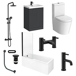 Milan Fluted Black Complete Bathroom Suite