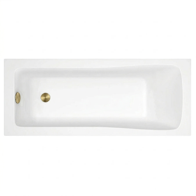 Milan Fluted Brass & Autumn Oak Bathroom Suite with Bath Panels