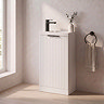 Milan Fluted Compact 400mm Matt White Floor Standing Vanity Unit with Matt Black Handle