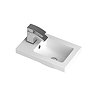Milan Fluted Compact 400mm Soft Black Floor Standing Vanity Unit with with Chrome Handle