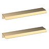 Milan Fluted Compact 500mm Matt White Floor Standing Vanity Unit with Brushed Brass Handles