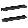 Milan Fluted Compact 500mm Soft Black Floor Standing Vanity Unit with Matt Black Handles