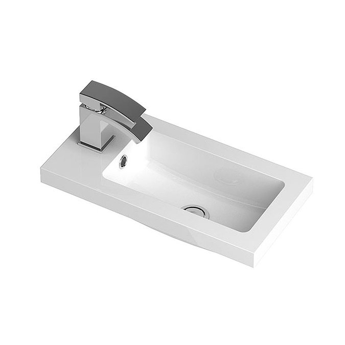 Milan Fluted Compact 500mm Soft Black Floor Standing Vanity Unit with with Chrome Handles
