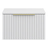Milan Fluted Matt White 600mm Wall Hung 1-Drawer Countertop Vanity Unit with Brushed Brass Handle