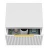 Milan Fluted Matt White 600mm Wall Hung 1-Drawer Countertop Vanity Unit with Brushed Brass Handle