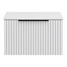 Milan Fluted Matt White 600mm Wall Hung 1-Drawer Countertop Vanity Unit with Matt Black Handle
