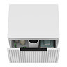 Milan Fluted Matt White 600mm Wall Hung 1-Drawer Countertop Vanity Unit with Matt Black Handle
