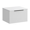 Milan Fluted Matt White 600mm Wall Hung 1-Drawer Countertop Vanity Unit with Matt Black Handle