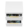 Milan Fluted Matt White 600mm Wall Hung 2-Drawer Countertop Vanity Unit with Brushed Brass Handles