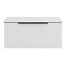 Milan Fluted Matt White 800mm Wall Hung 1-Drawer Countertop Vanity Unit with Matt Black Handle