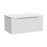 Milan Fluted Matt White 800mm Wall Hung 1-Drawer Countertop Vanity Unit with Chrome Handle