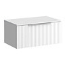 Milan Fluted Matt White 800mm Wall Hung 1-Drawer Countertop Vanity Unit with Chrome Handle