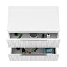 Milan Fluted Matt White 800mm Wall Hung 2-Drawer Countertop Vanity Unit