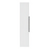 Milan Fluted Matt White Wall Hung Tall Storage Unit with Matt Black Handle