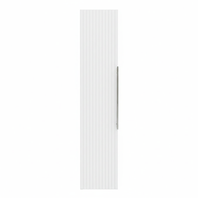 Milan Fluted Matt White Wall Hung Tall Storage Unit