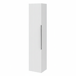 Milan Fluted Matt White Wall Hung Tall Storage Unit