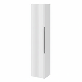 Milan Fluted Matt White Wall Hung Tall Storage Unit