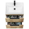 Milan Fluted Round Matt Black & Autumn Oak Complete Bathroom Suite