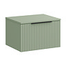 Milan Fluted Satin Green 600mm Wall Hung 1-Drawer Countertop Vanity Unit with Matt Black Handle