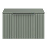 Milan Fluted Satin Green 600mm Wall Hung 1-Drawer Countertop Vanity Unit with Chrome Handle