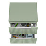 Milan Fluted Satin Green 600mm Wall Hung 2-Drawer Countertop Vanity Unit