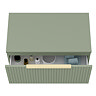 Milan Fluted Satin Green 800mm Wall Hung 1-Drawer Countertop Vanity Unit with Brushed Brass Handle