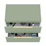 Milan Fluted Satin Green 800mm Wall Hung 2-Drawer Countertop Vanity Unit with Brushed Brass Handles