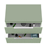 Milan Fluted Satin Green 800mm Wall Hung 2-Drawer Countertop Vanity Unit